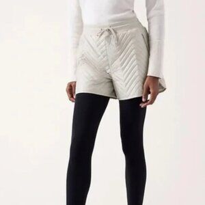 NWT Athleta Abalone Grey Apres Quilted Ski Short Snow Hike Winter Sport